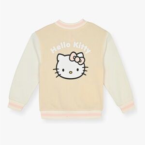 Hello Kitty Girls Varsity Jacket - Button Front Letterman Girls Bomber Jacket
